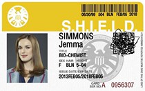 S H I E L D Agent Simmons Character ID Card S H I E L D Agent ID Card Avengers