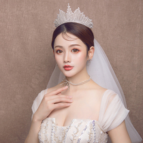 Korean style new bridal crown headwear silver shiny diamond wedding hair accessories wedding royal wedding gown accessories accessories