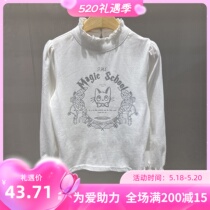 South Korean childrens clothing spring autumn new childrens pure cotton white foreign air beating undershirt with embroidered foam long sleeve blouse