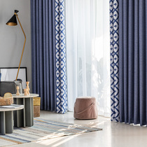 Cotton and linen double-sided printing 2021 new curtains full shading AB version living room bedroom balcony popular simple shading