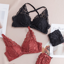 Red Ben Year Women Underwear Briefs Suit Lady Sexy Lace Thin bra No steel ring Girl Triangle pants