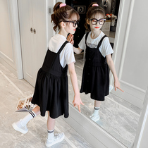 Girls Strap Skirt Set Summer Korean 2021 New Netizen Childrens Skirt Two Piece Tide