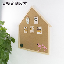 Solid wood frame house cork board photo wall decoration message personality billboard custom modeling creative cork board