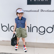 (1 piece 5-fold) boy summer fit children Korean version conjoined clothing and damp children clothing online red homo-style air summer suit