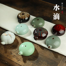 Jingdezhen ceramic ink-stone ink-drop room 4-treasure water drop ink drop ink drop calligraphy practice ink bar grinding ink strip grinding special water drop wenge ink ingots green porcelain ceramic pendulum piece to practice painting and calligraphy