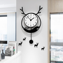 Fashion creative personality Nordic simple clock wall clock living room household art modern simple atmospheric clock wall clock