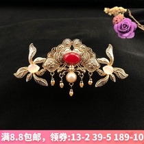  Ancient style hair crown top hairpin Hanfu Headdress Hairpin hairpin crown hair ornament Tassel step hair ornament Fairy costume pearl U hairpin