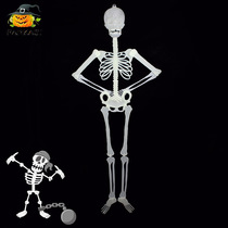Halloween Luminous Skull Skull Skeleton Horror Plastic 1 4 m Fluorescent Skeleton Bar Haunted House Decoration Props