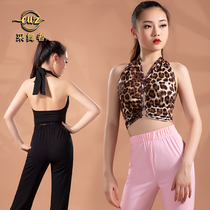 Dancer Latin Dance Course Female Adult New Hanging Rocket with Dew Backed Upper National Standard Dance Training Costume