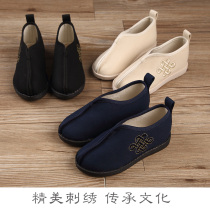Childrens cloth shoes Spring new boy ancient clothes Chinese style children shoes Tang clothes Hanfu side handmade old Beijing cloth shoes