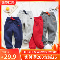 Children plus velvet pants boy pants baby cotton pants thick winter womens clothing trousers childrens warm pants sports pants