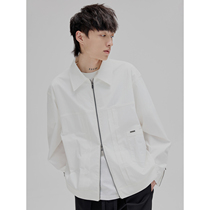 NANS Long - fluff - nylon mixed folding design single - paste zip cuff fold sensor short jacket