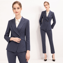 Business white-collar teacher civil service professional suit womens tooling 2021 autumn new vertical stripes waist thin