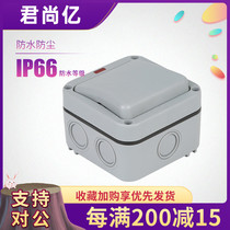  Junshangyi outdoor waterproof box switch Outdoor garden indoor bathroom construction site single open double control with indicator light surface installation