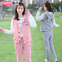 Girl Autumn Spring and Autumn suit fashion two-piece Korean version of high school junior high school student dress college style leisure sportswear