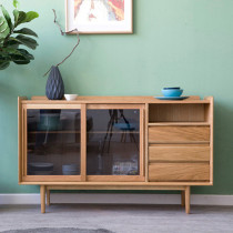 Nordic solid wood sideboard simple modern small apartment living room porch cabinet decorative cabinet household tea cabinet storage cabinet
