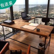 Type l solid wood desk desktop computer desk double Nordic single boss workbench corner office workers table corner