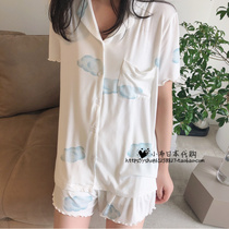 Japanese Gelato Modale Yunduo Pyjamas Short Sleeve Shorts Home Clothes Casual Suit Summer Women Extras