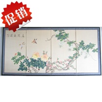 Yushan painting in the 70s painting of the scripted hand painting screen of the Italian flower and bird painting old framed tea room library