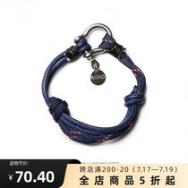 ROAD original brand trend Titanium steel horseshoe buckle leather adjustable National tide bracelet Mens and womens hand rope couple gift