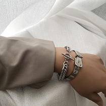 KAFKAsSHOP horseshoe buckle ring bracelet series frigid European and American tide men and women with couples street photography