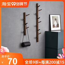 Solid wood tree-shaped coat rack living room bedroom wall foyer wall hanging hanger porch door hanger