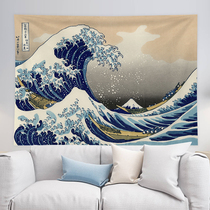Japanese Ukiyo-e surf background cloth ins hanging cloth bedroom bedside decoration Net red Kanagawa wall tapestry