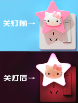 Night light energy-saving lamp plug-in l cute deer childrens wall lamp girl boy room bedroom star bedside cartoon