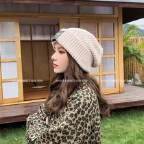 Japanese ins big head wool hat female autumn and winter personality ear protection thick warm knitted hat face small pile cap