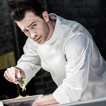 checkedout chef overalls long sleeves custom printed LOGO Western restaurant mens double breasted Domilai chef clothes