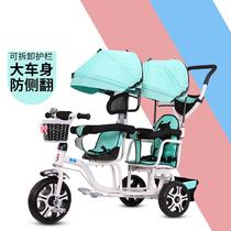 Double-pack tire stroller childrens two seats travel twin baby hand baby folding size Take baby out to slip baby