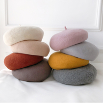 New Korean woolen Bud hat autumn and winter ladies pumpkin painter hat knitted hat Korean tide beret