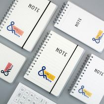 2-pack double-coil book Small pocket coil book Student notebook notepad horizontal line checkered office book 80-sheet grid notebook stationery wholesale