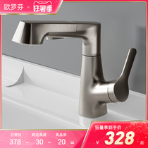 Home Gun Grey Pull-out Tap Hot and cold washroom Liftable Swivel Telescopic Wash Face Wash Head Wash Basin