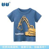 2022 summer models Brands Children Clothing New Products Children Pure Cotton Sports Short Sleeve T-shirt Boy Digger Baby Clothing Thin