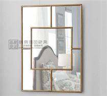 Upscale square bathroom mirror door hall Xuanguan fireplace hanging mirror bedroom Dressing Mirror Hanging Wall Mirror Toilet Mirror Set Up