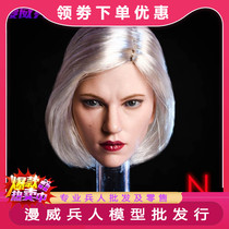Spot NRTOYS silver-haired female warrior Natasha widow 6 0 1 6 soldiers female head carving wheat color