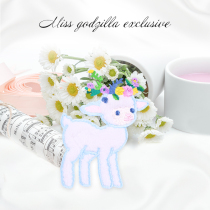 Lamb cute lamb exquisite embroidery patch clothes pants bag decoration stickers fashion versatile self-stick