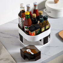 Yuanyu flavor bottle storage rack Simple kitchen household 360°rotating seasoning multi-function storage rack