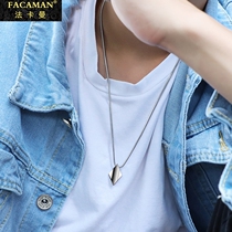 Fakaman Tungsten Gold Mens Pendant Necklace Female Clavicle Korean Personality Joker Hip Hop Fashion Hanging Couple Pendant