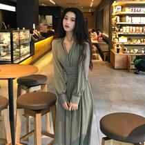 Japan to buy Hong Kong light luxury 2020 spring and Autumn dress female ins high air-conditioning large size super fairy Hyuna style long skirt