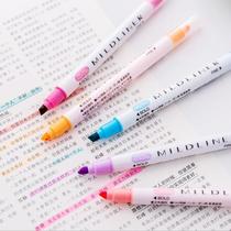 Fluorescent Marker Pen Transparent Double Head Pen With Key Japanese Korean Candy Color Marker Pen hipster 12 colors