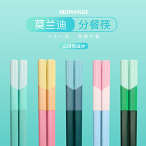 SSH chopsticks Home Antibacterial and anti-mildew High face value One-chopstick Sub-meal Morandi Chopsticks 2022 New