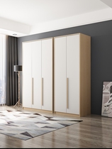  Wardrobe Simple modern economical combination assembly solid wood bedroom household Nordic style large wardrobe
