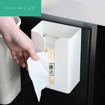 Home wall-mounted tissue box adhesive hanging wall containing box cupboard door free of punch and paper bag garbage bag containing box