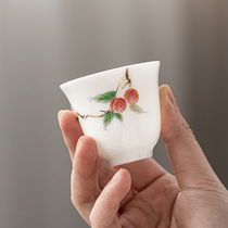 Tango Ceramic Pint Cup White Porcelain Kung Fu Tea Cup Brief Drink Tea Cup Home Small Cup Single Cup