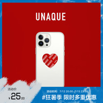 UNAQUE Valentines Day LOVE Love printed transparent protective shell to apply iPhones X 11 12 13