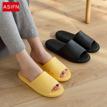  Summer slippers female home with solid color bathroom slippers bath non-slip couple indoor soft thick-soled slippers male
