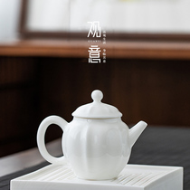 View stripe white porcelain teapot simple filter kung fu tea set tea maker household single pot Tea Teapot