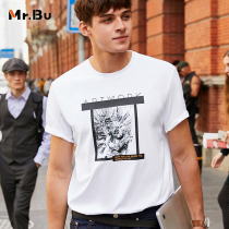 Mr Bu horse cotton short sleeve T-shirt male spring summer trend handsome pure cotton clothes mens GT01102